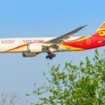 A Hainan Airlines plane in the sky