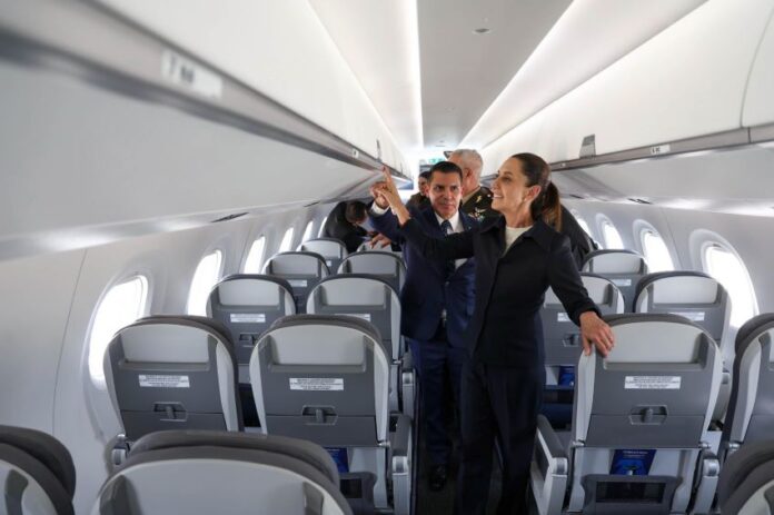 Sheinbaum at Embraer delivery