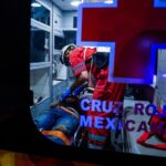 inside a Cruz Roja ambulance