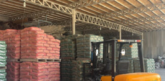 bricks in a warehouse