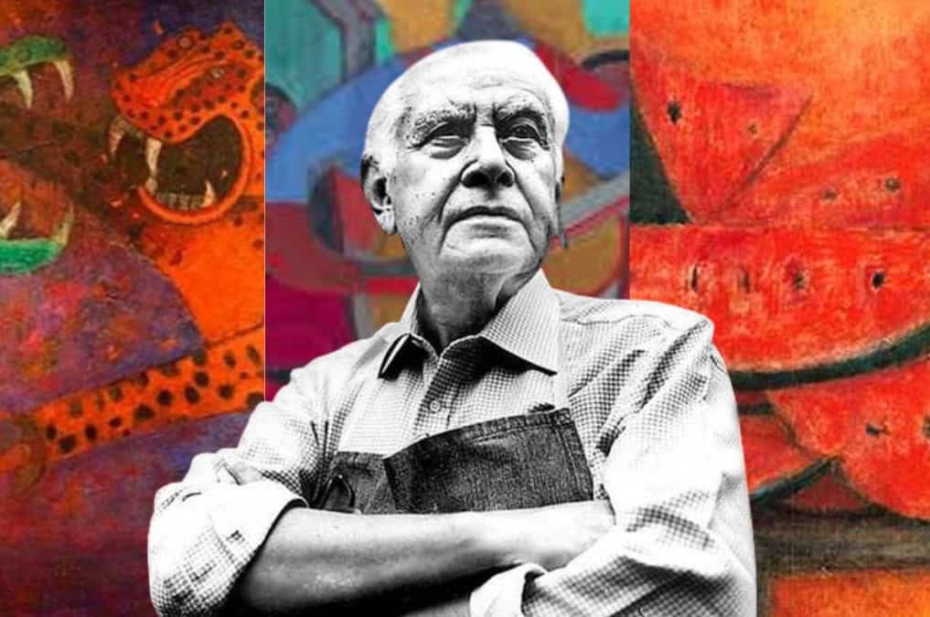 A collage of Rufino Tamayo and his work