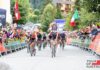 Cyclist Isaac del Toro crosses the finish line at a race in Austria