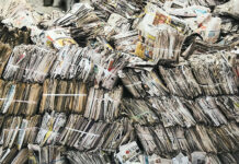 Piles of old newspapers