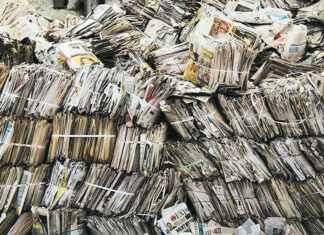 Piles of old newspapers