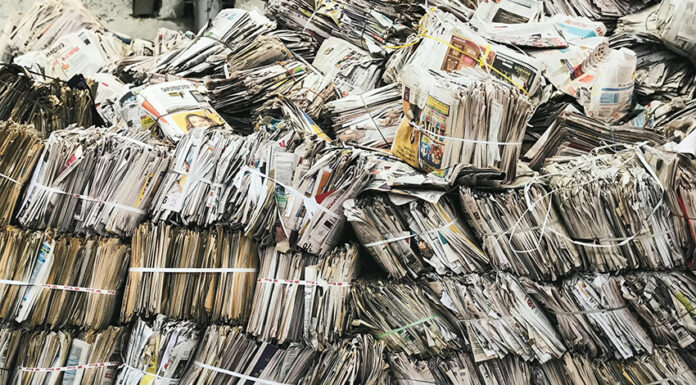 Piles of old newspapers