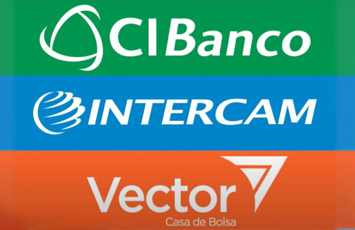 The logos of CIBanco, Intercam and Vector Casa de Bolsa