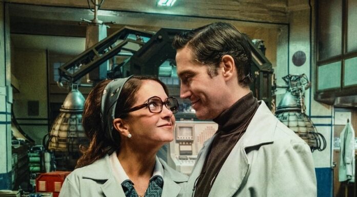 Two scientists in conversation