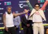 Jake Paul points at boxer Julio César Chávez Jr