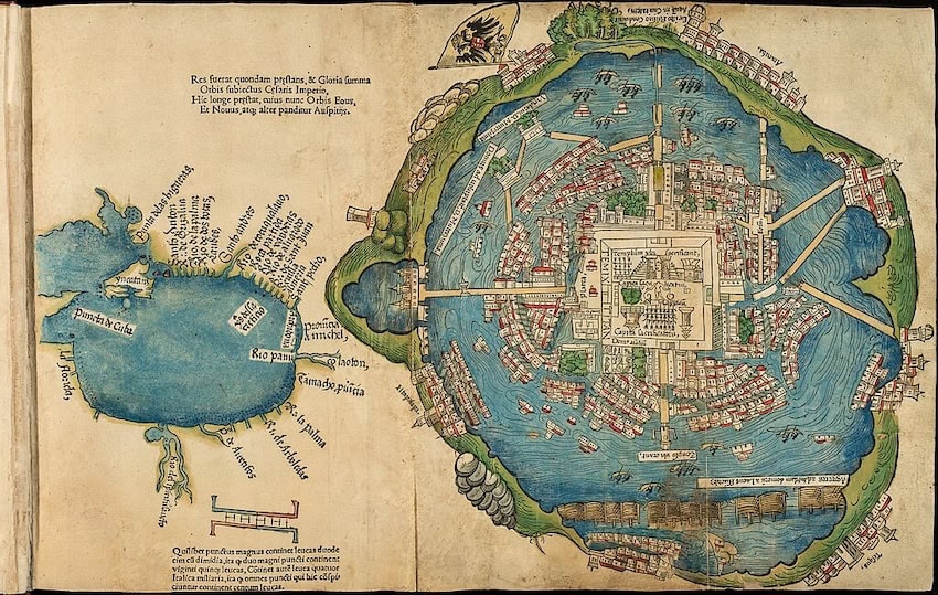 A map ofMexico-Tenochtitlan in 1524.