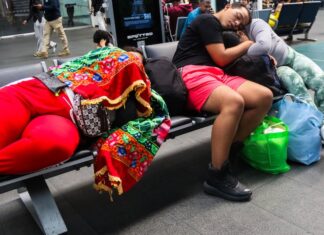 passengers waiting at airport