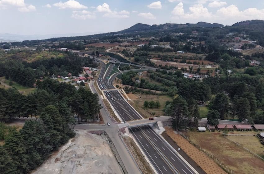 aerial shot of highway