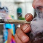 a marijuana cigarette being smoked