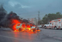 vehicle on fire