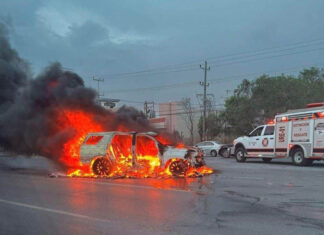 vehicle on fire