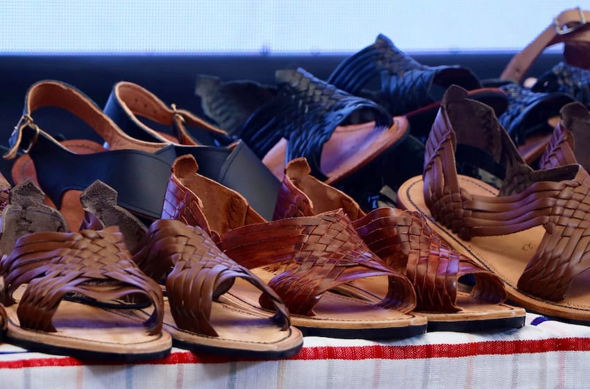 a display of sandals