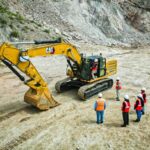 Earth moving machne at mine site