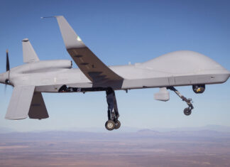 A MQ-9B SkyGuardian drone
