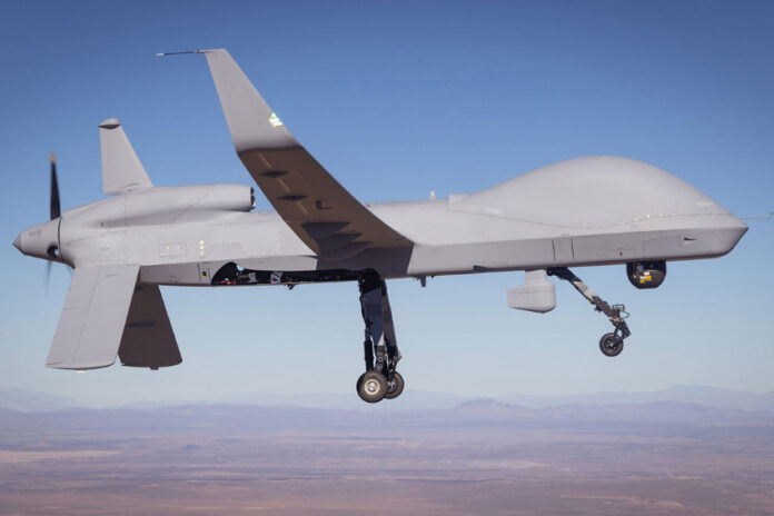 A MQ-9B SkyGuardian drone