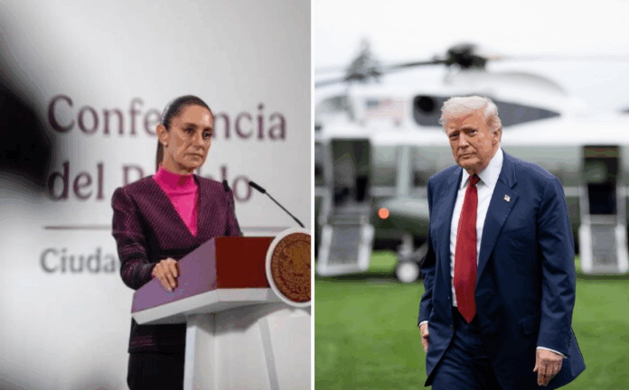 Mexican President Claudia Sheinbaum and US President Trump