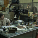 Diego Luna at desk, Gabriel Ripstein standing