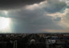 Rain clouds gather over Mexico City