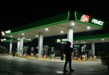 pemex station at night