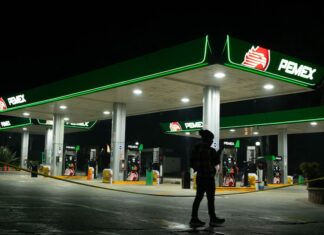 pemex station at night