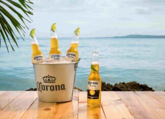 Bottles of Corona on the seafront