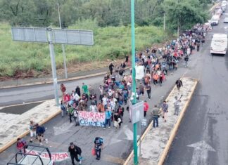Migrants from Cuba, Haiti, Venezuela, Colombia, Peru and African and Central American countries departed Tapachula on foot early Wednesday