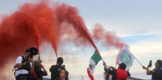 flotilla protesting SpaceX in Tamaulipas