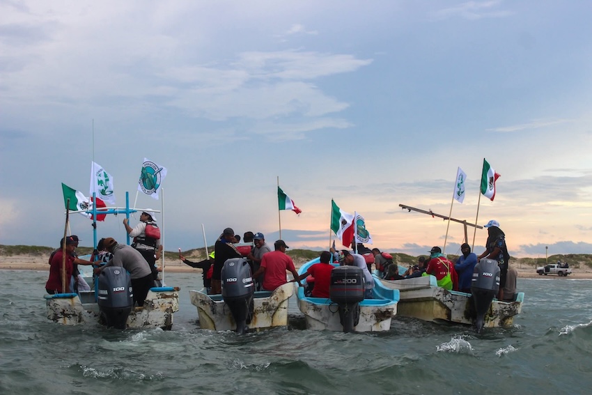 flotilla protesting Space X in Tamaulipas