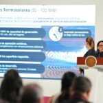 CFE director Emilia Calleja presenting a solar plant project for Baja California Sur