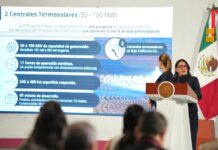 CFE director Emilia Calleja presenting a solar plant project for Baja California Sur