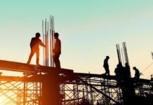 Men working on a construction site