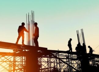 Men working on a construction site