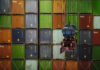 A wall of import/export shipping containers