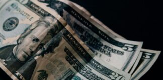 A stack of US dollar bills