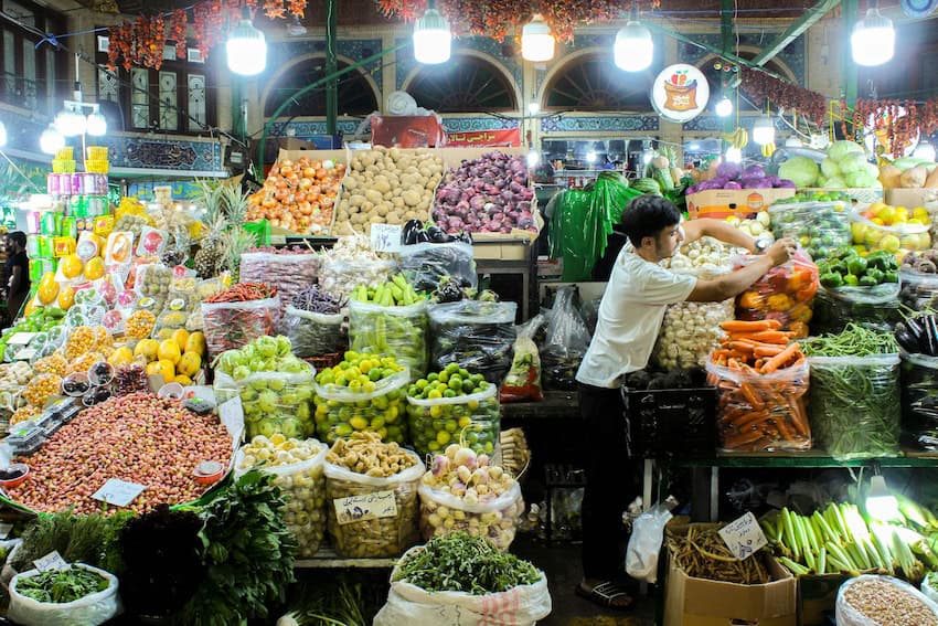 A market stall selling vegetables