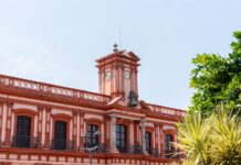 Colonial style govt building in Colima