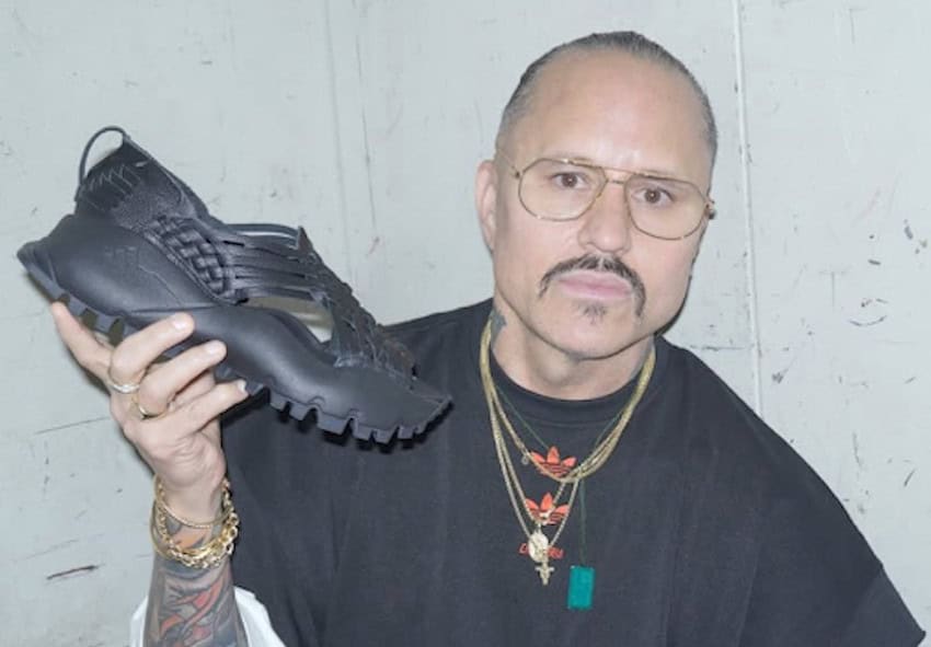 man holing a sandal