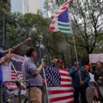 Americans and Mexicans marching against Trump