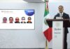 Omar García Harfuch announcing arrests made in a fuel smuggling ring