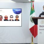 Omar García Harfuch announcing arrests made in a fuel smuggling ring