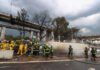 gas tanker after explosion