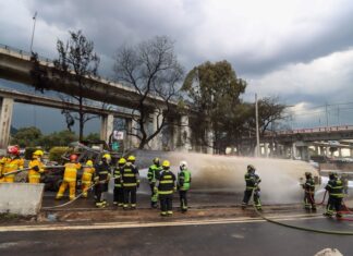 gas tanker after explosion