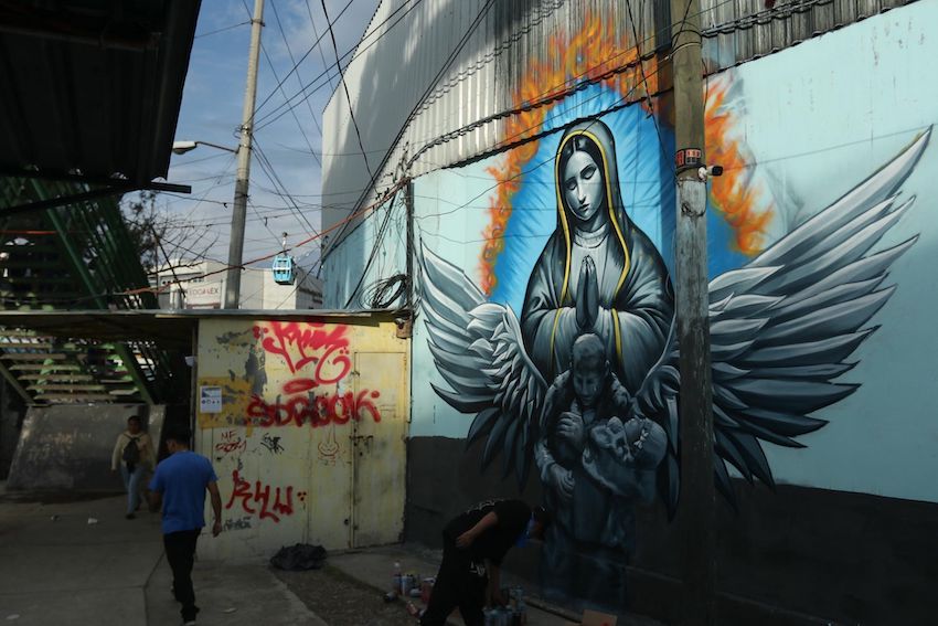mural on a wall