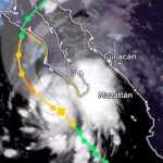 weather map of hurricane Lorena