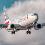 American airplanes jet in flight