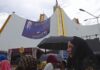 luz del mundo church with poster of Naason Joaquín García