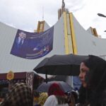 luz del mundo church with poster of Naason Joaquín García
